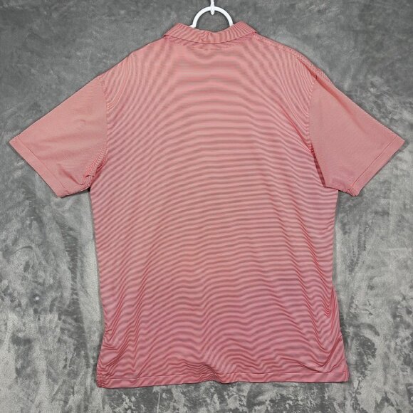 Peter Millar Summer Comfort Mens XL Red & White Striped Golf Polo Shirt - Picture 8 of 8